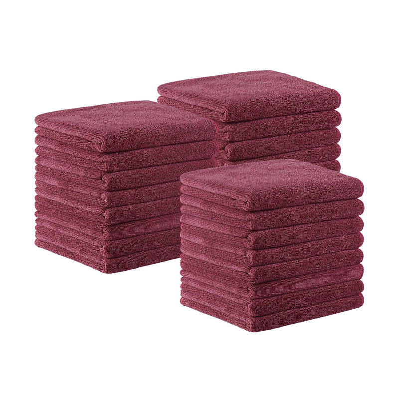 Arkwright Home Bck2U Terry Mircofiber Salon Towel 16x27 Burgundy (24/Pack) (PNP915109BU) 24/PK