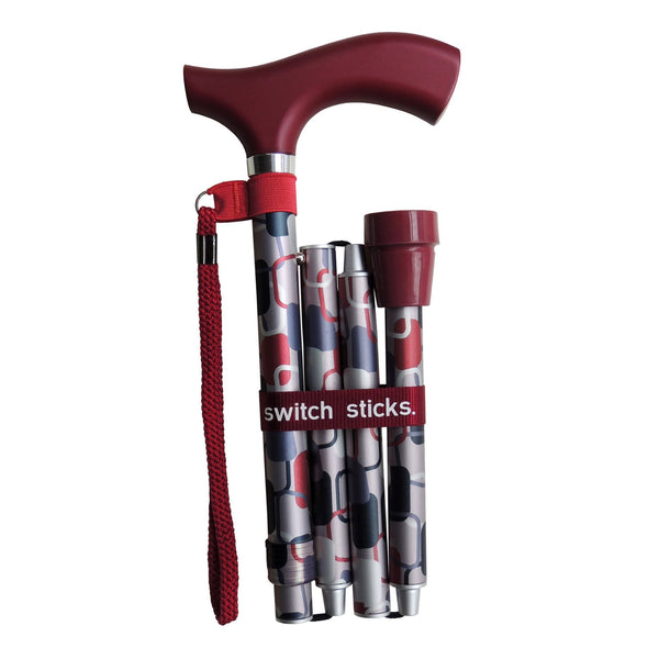 Switch Sticks® Folding Cane Aluminum 32 to 37 Inch Height Berlin Print (1237853_EA) 1/EA