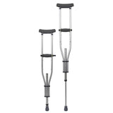 McKesson Underarm Crutches Youth / Adult / Tall Adult 4 Foot 6 Inch to 6 Foot 6 Inch User Height Aluminum Frame 300 lbs. Weight Capacity (1095263_CS) 8/CS