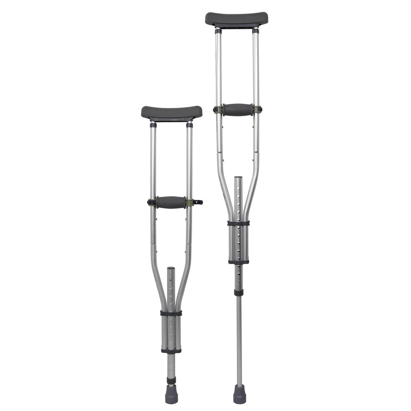 McKesson Underarm Crutches Youth / Adult / Tall Adult 4 Foot 6 Inch to 6 Foot 6 Inch User Height Aluminum Frame 300 lbs. Weight Capacity (1095263_CS) 8/CS