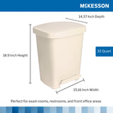 McKesson Trash Can 32 Quart / 8 gal. Beige Plastic Rectangular (1223711_EA) 1/EA