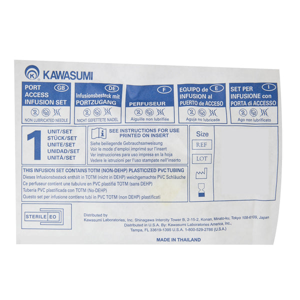 Kawasumi Huber Infusion Set 20 Gauge 1 Inch 8 Inch Tubing Without Port (356899_EA) 1/EA