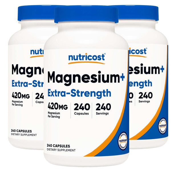 nutricost® Dietary Supplement Magnesium + XS 420 mg Strength Capsule 240 Per Bottle (1270258_BT) 1/BT