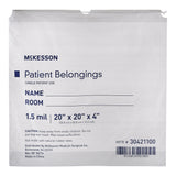McKesson Patient Belongings Bag 4 X 20 X 20 Inch Polyethylene Drawstring Closure White (447753_EA) 1/EA