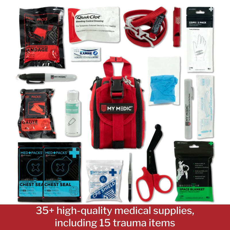 My Medic™ TFAK Trauma First Aid Kit Red Nylon Bag (1207732_EA) 1/EA