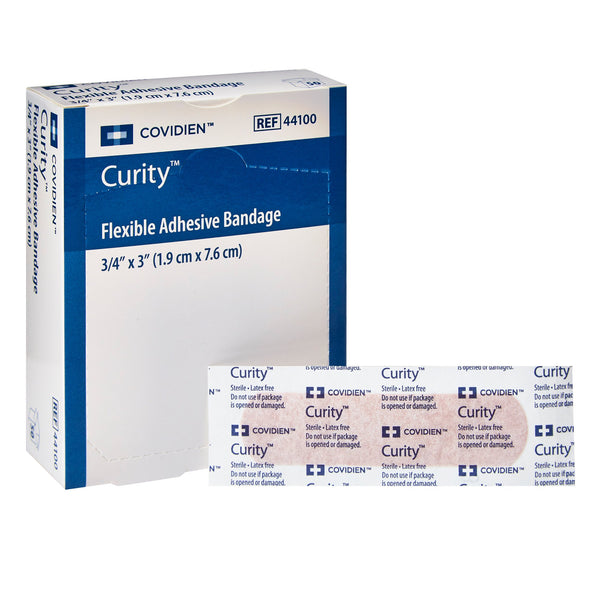 Curity™ Adhesive Strip 3/4 X 3 Inch Fabric Rectangle Tan Sterile (731634_BX) 50/BX