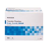 McKesson Transfer Pipette 5 mL 0.5 to 1 mL Graduation Increments NonSterile (911824_BX) 1/BX