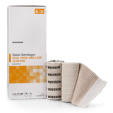 McKesson Elastic Bandage 4 Inch X 5 Yard Double Hook and Loop Closure Tan NonSterile Standard Compression (1086529_RL) 1/RL
