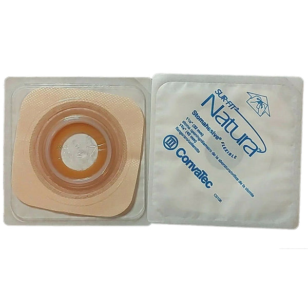 Sur-Fit Natura® Ostomy Barrier Precut, Standard Wear Stomahesive® Adhesive 45 mm Flange Sur-Fit® Natura® System Hydrocolloid 1-1/4 Inch Opening 4 X 4 Inch (365752_BX) 10/BX