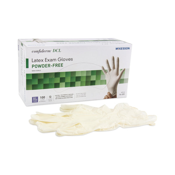 McKesson Confiderm® Exam Glove X-Large NonSterile Latex Standard Cuff Length Smooth Ivory Not Rated (483972_BX) 100/BX