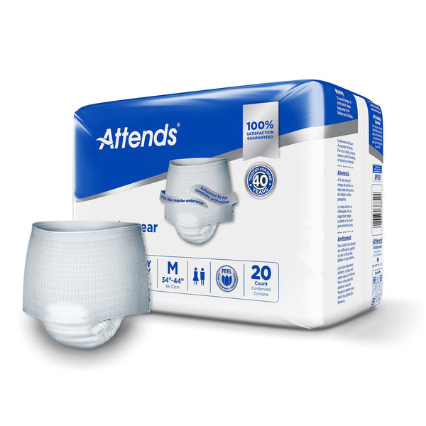 Attends® Care Unisex Adult Absorbent Underwear Pull On with Tear Away Seams Medium Disposable Heavy Absorbency (771656_BG) 20/BG