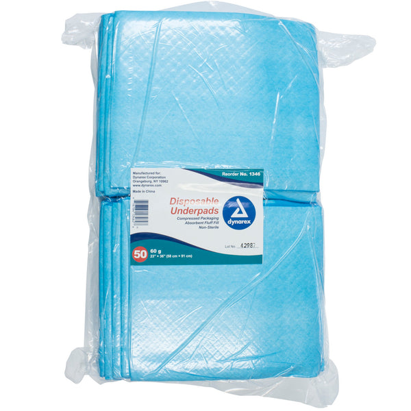 Dynarex® Disposable Underpad 23 X 36 Inch Fluff Light Absorbency (855411_BG) 50/BG
