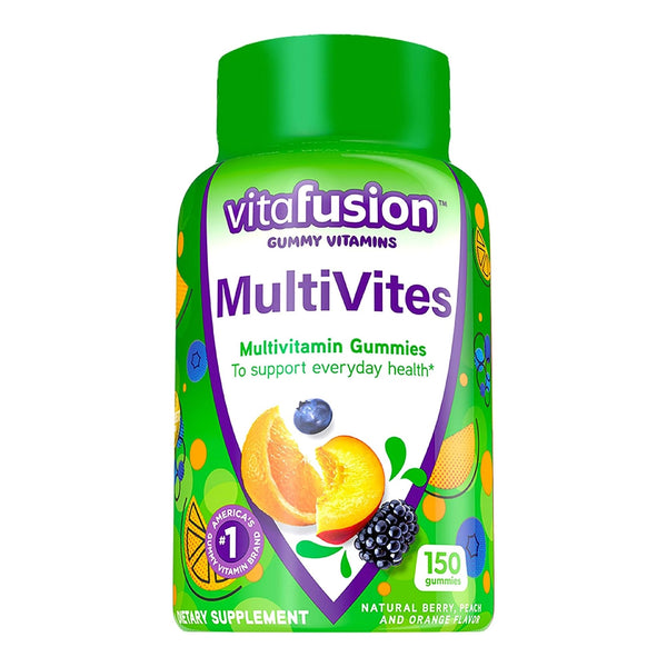 Vitafusion® MultiVites® Multivitamin Supplement Vitamin A / Ascorbic Acid / Vitamin D 2,500 IU - 800 IU - 20 mg Strength Gummy 150 per Bottle Assorted Fruit Flavor (830734_BT) 1/BT