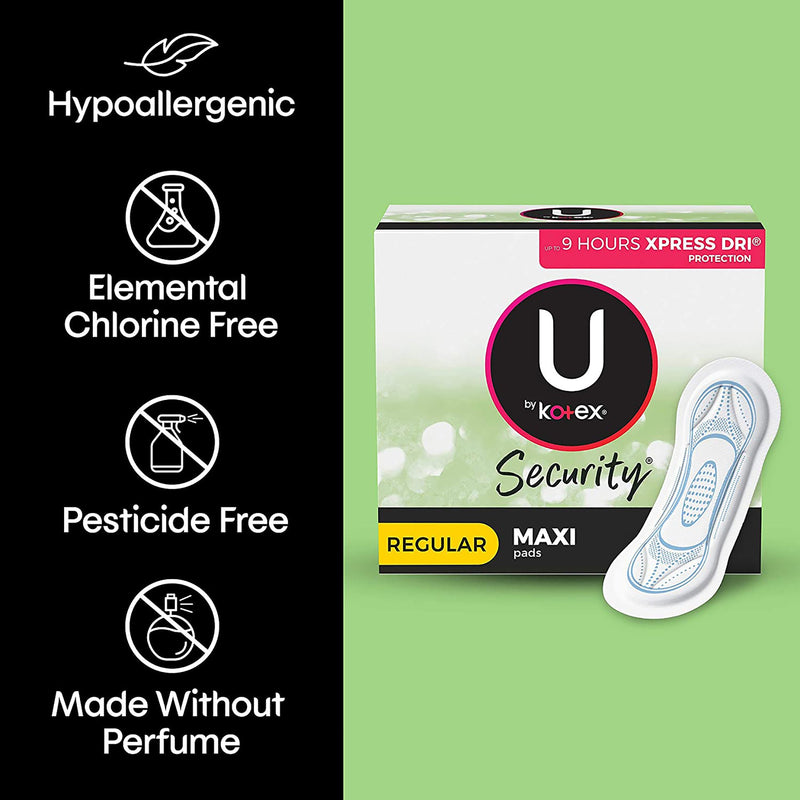 U by Kotex® Security Feminine Pad Maxi Super Absorbency (988496_CS) 176/CS