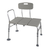 McKesson Knocked Down Bath Transfer Bench Removable Arm Rail 17-1/2 to 22-1/2 Inch Seat Height 400 lbs. Weight Capacity (1128904_EA) 1/EA
