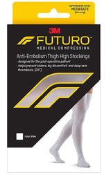 3M™ Futuro™ Anti-embolism Stocking Thigh High Medium / Regular White Closed Toe (1084282_CS) 6/CS