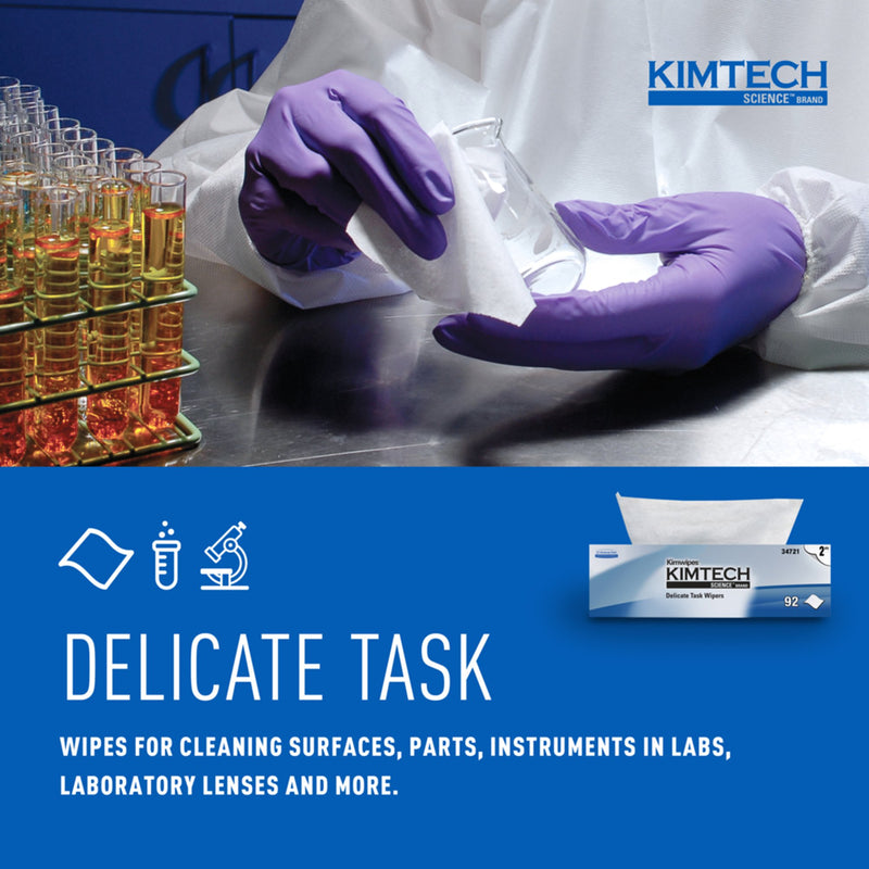 Kimtech Science Kimwipes Delicate Task Wipe Light Duty 90 Count Box 14-7/10 X 16-3/5 Inch NonSterile Disposable (52386_CS) 15/CS