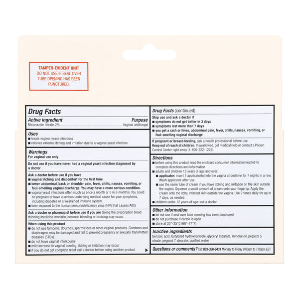 Foster & Thrive™ Vaginal Antifungal 2% Strength / 100 mg Cream 1.59 oz. Tube (1244991_EA) 1/EA