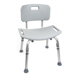 McKesson Bath Bench Without Arms Aluminum Frame Removable Backrest 19-1/4 Inch Seat Width 300 lbs. Weight Capacity (1128905_EA) 1/EA