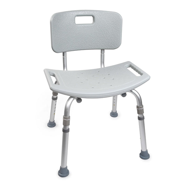 McKesson Bath Bench Without Arms Aluminum Frame Removable Backrest 19-1/4 Inch Seat Width 300 lbs. Weight Capacity (1128905_EA) 1/EA