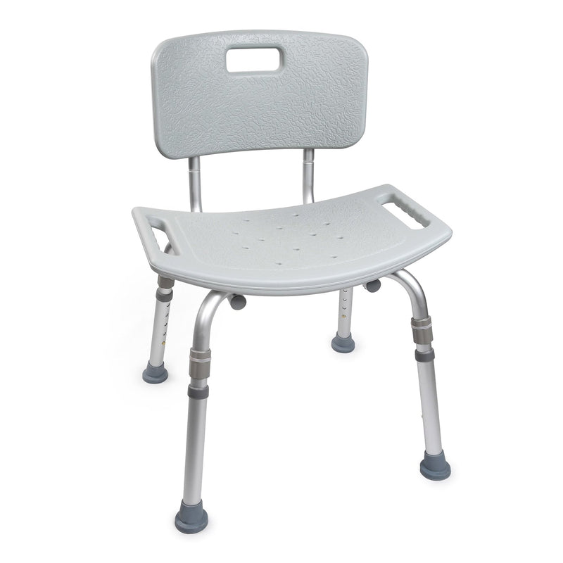 McKesson Bath Bench Without Arms Aluminum Frame Removable Backrest 19-1/4 Inch Seat Width 300 lbs. Weight Capacity (1128905_EA) 1/EA