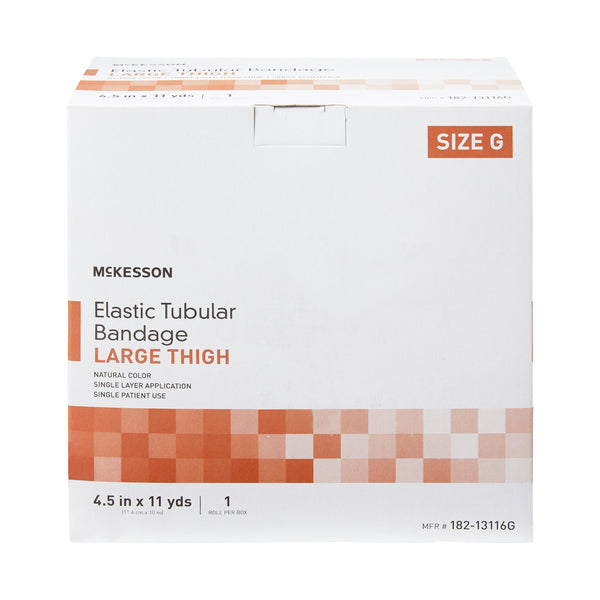 McKesson Spandagrip™ Elastic Tubular Support Bandage 4-1/2 Inch X 11 Yard Large Thigh Pull On Natural NonSterile Size G Standard Compression (1112850_CS) 12/CS