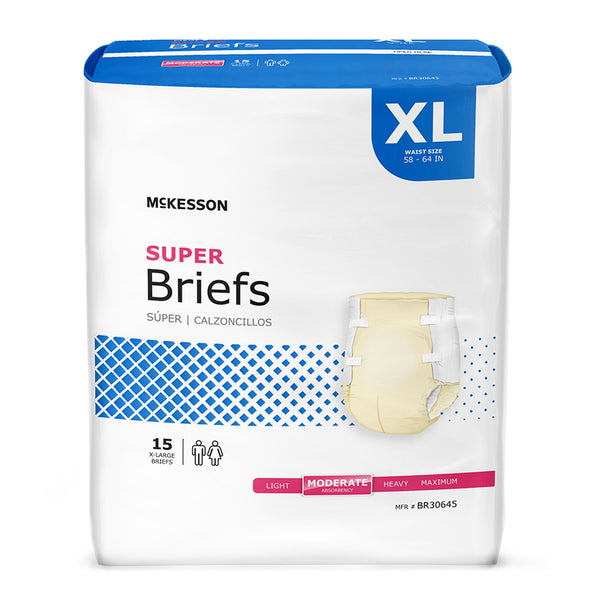 McKesson Unisex Adult Incontinence Brief X-Large Disposable Moderate Absorbency (1123843_CS) 60/CS