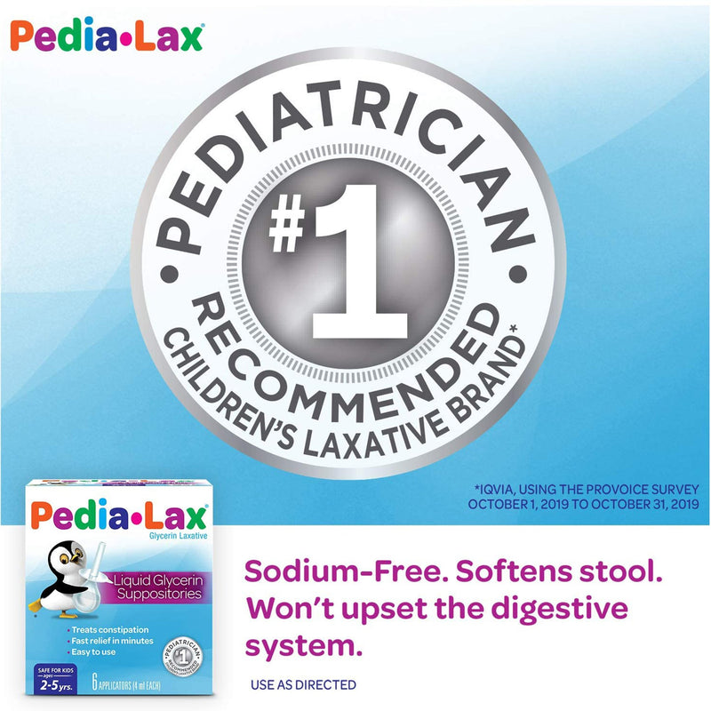 Pedia-Lax® Laxative Suppository 6 per Box 2.8 Gram Strength Glycerin (730079_BX) 6/BX