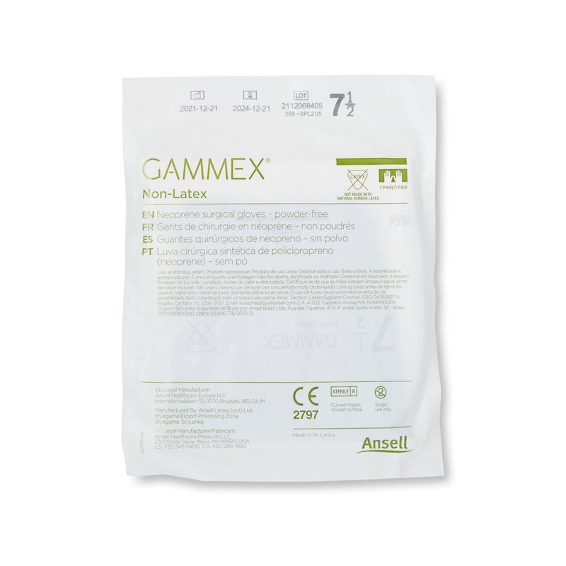 GAMMEX® Non-Latex Surgical Glove Size 7.5 Sterile Polyisoprene Standard Cuff Length Micro-Textured Green Chemo Tested (364346_CS) 200/CS