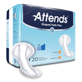 Attends® Shaped Pads Plus Bladder Control Pad 12 X 25-1/2 Inch Heavy Absorbency Polymer Core One Size Fits Most (1186542_CS) 80/CS