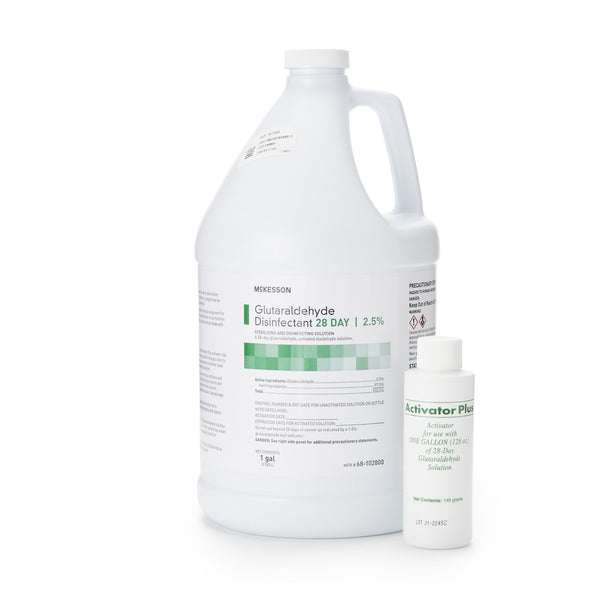 McKesson 28 Day Glutaraldehyde High-Level Disinfectant Activation Required Liquid 1 gal. Jug Reusable (512839_GL) 1/GL