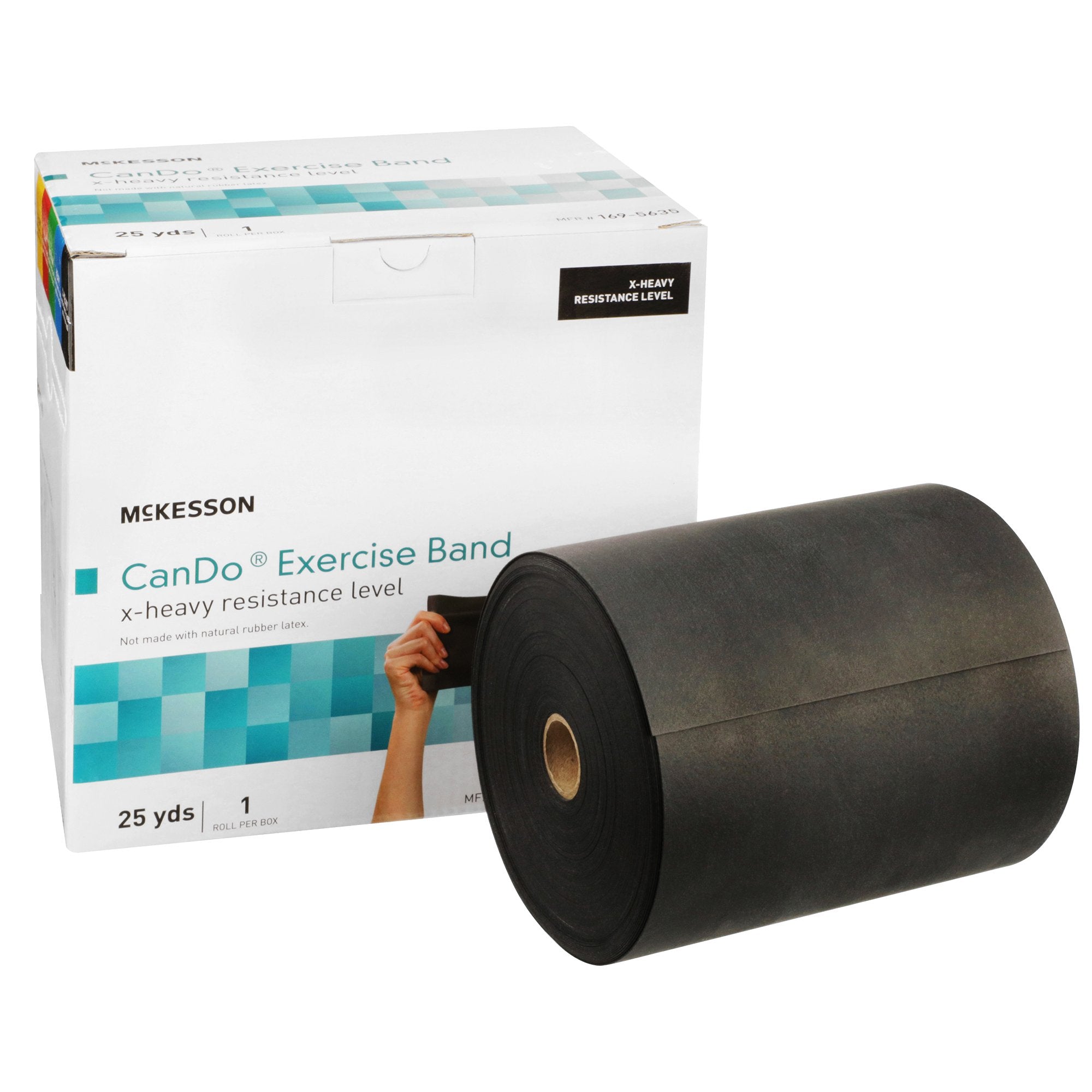 McKesson CanDo® Exercise Resistance Band Black 5 Inch X 25 Yard X-Heav ...