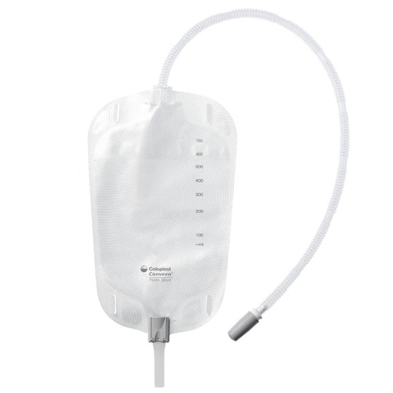 Conveen® Security+ Urinary Leg Bag Anti-Reflux Valve / Clamp Valve NonSterile 500 mL Vinyl / Flocked (913657_BX) 10/BX