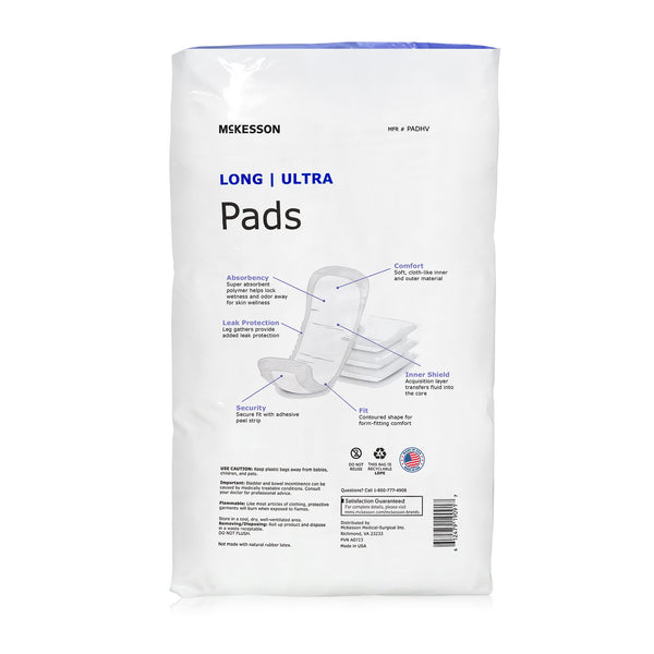 McKesson Ultra Bladder Control Pad 14 Inch Length Heavy Absorbency Polymer Core One Size Fits Most (884157_CS) 4/CS