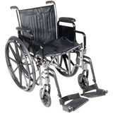 McKesson Wheelchair Dual Axle Desk Length Arm Swing-Away Footrest Black Upholstery 18 Inch Seat Width Adult 300 lbs. Weight Capacity (1065276_EA) 1/EA