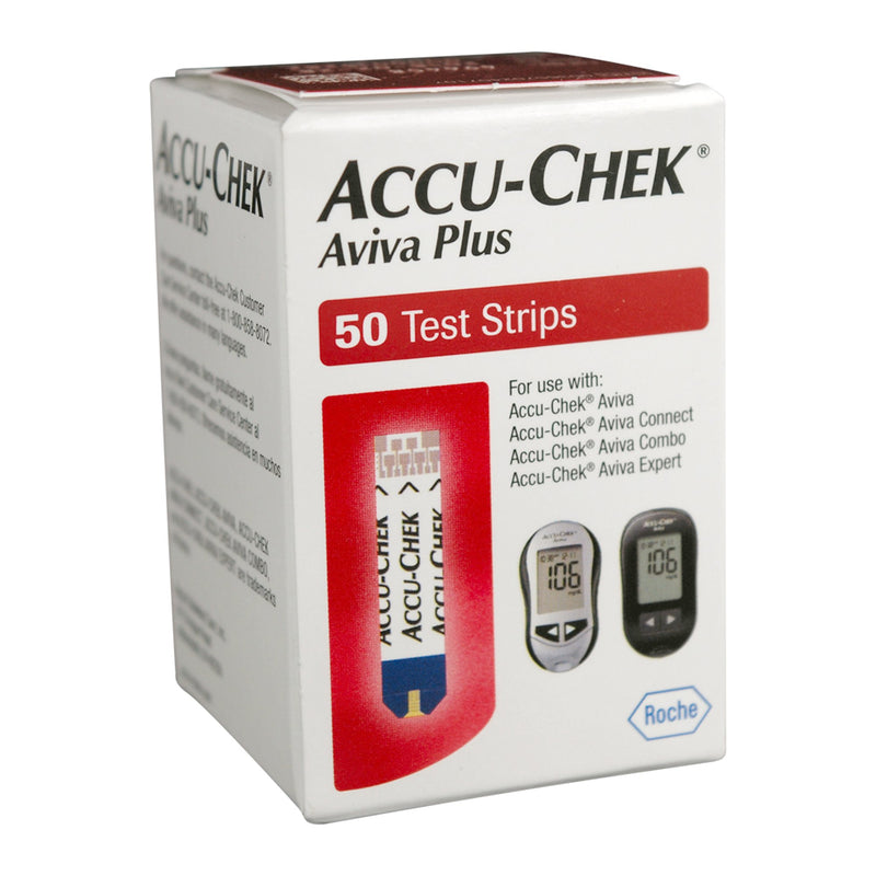 Accu-Chek® Aviva Plus Blood Glucose Test Strips 50 Strips per Pack (788222_VL) 50/VL
