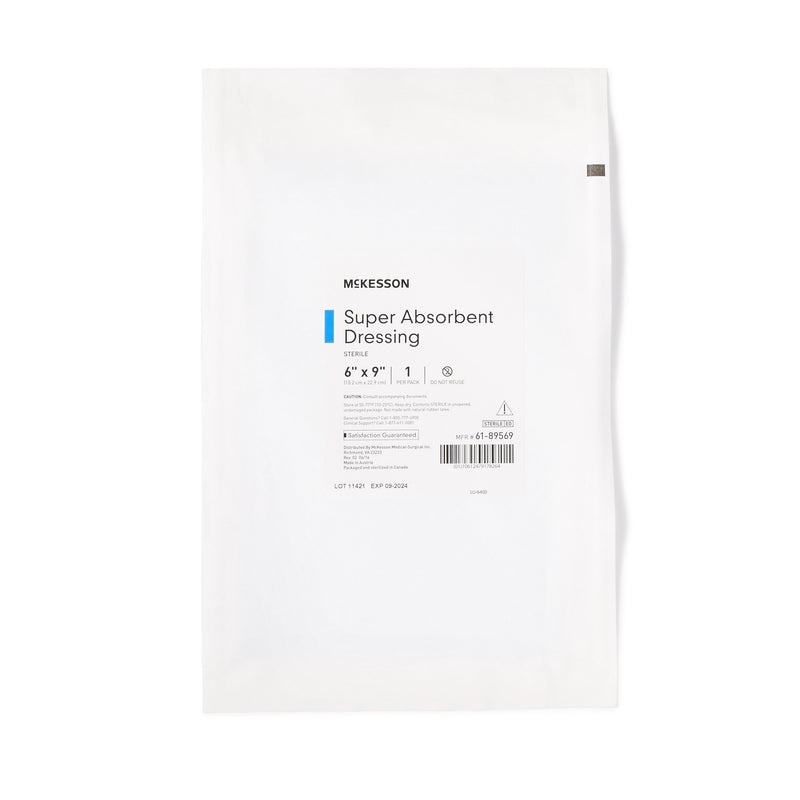 McKesson Super Absorbent Dressing 6 X 9 Inch Rectangle (682971_CS) 50/CS