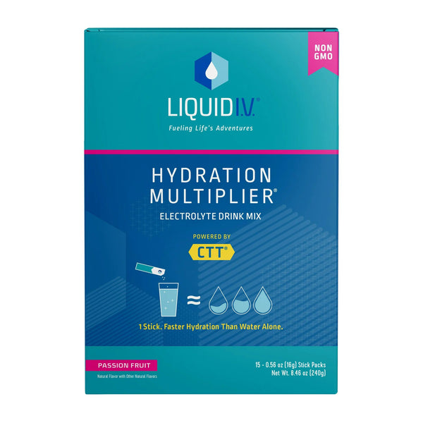 Liquid I.V.® Hydration Multiplier® Oral Electrolyte Solution Passion Fruit Flavor 0.56 oz. Electrolyte (1220420_BX) 6/BX