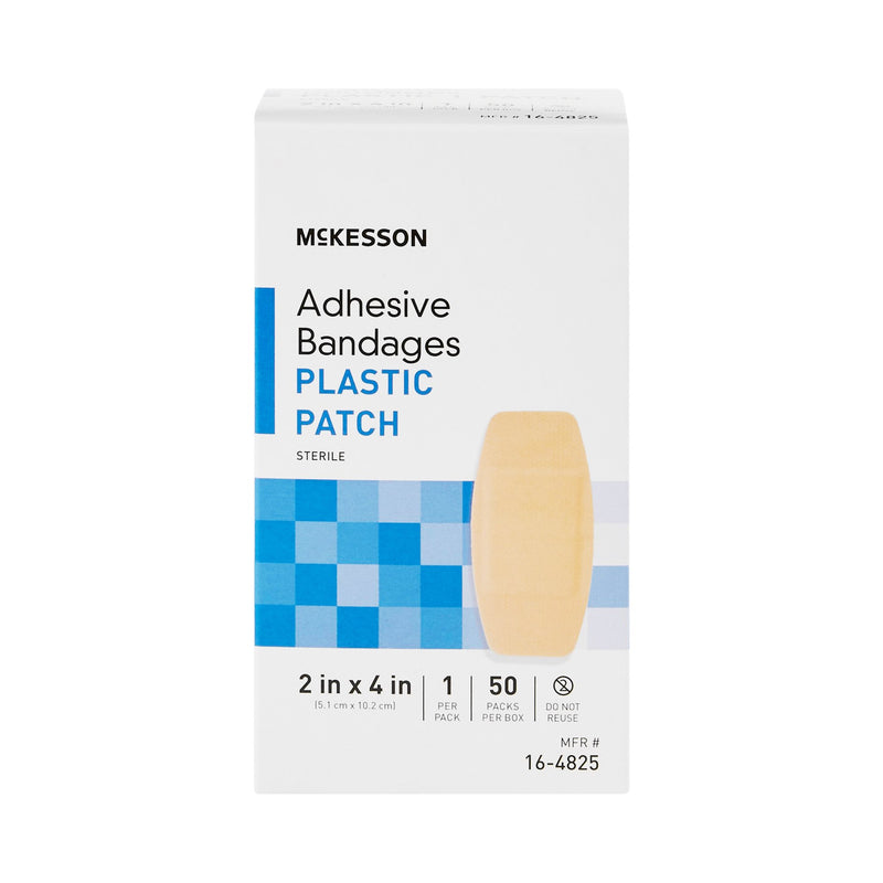 McKesson Adhesive Strip 2 X 4 Inch Plastic Rectangle Tan Sterile (511333_BX) 1/BX