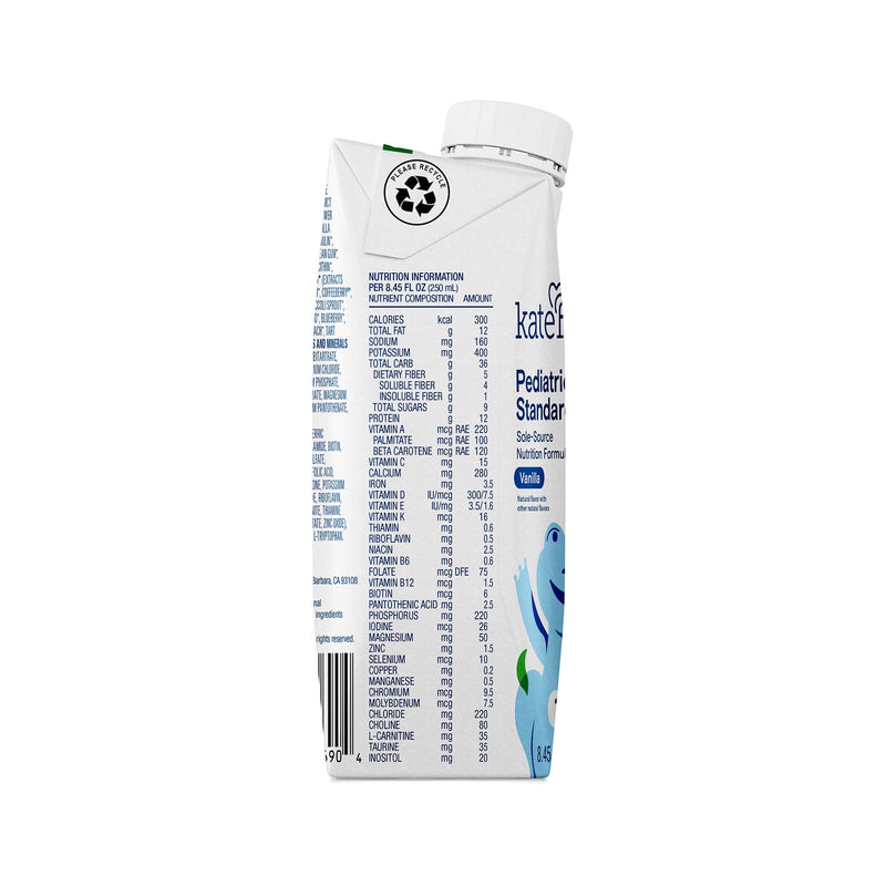 Kate Farms Pediatric Standard 1.2 Pediatric Oral Supplement Vanilla Flavor 8.45 oz. Carton Liquid Organic Pea Protein (1105970_EA) 1/EA
