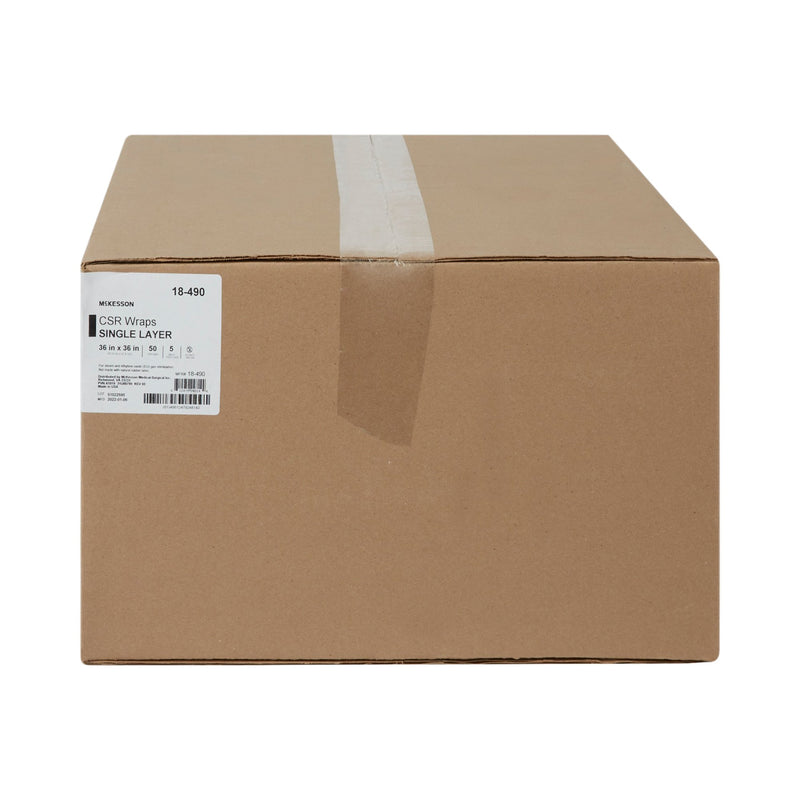 McKesson Sterilization Wrap Blue 36 X 36 Inch Single Layer Cellulose Steam / EO Gas (1156175_BX) 1/BX