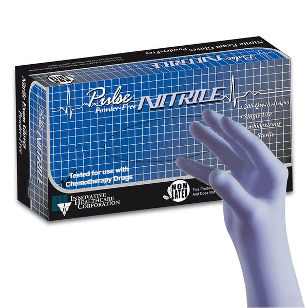 Pulse® Nitrile Exam Glove Small NonSterile Nitrile Standard Cuff Length Textured Fingertips Aqua Blue Chemo Tested / Fentanyl Tested (764269_CS) 2000/CS