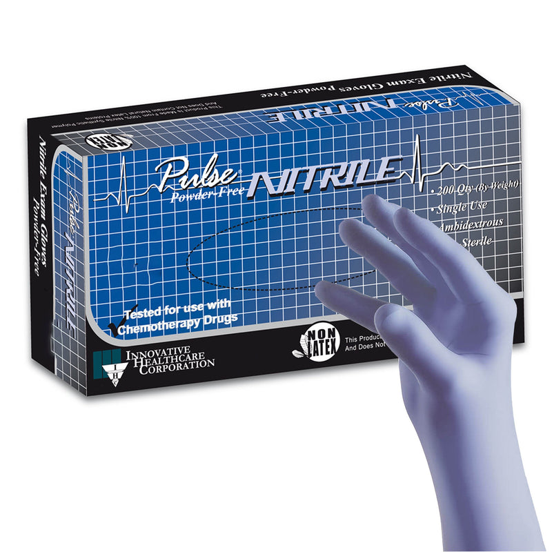 Pulse® Nitrile Exam Glove Small NonSterile Nitrile Standard Cuff Length Textured Fingertips Aqua Blue Chemo Tested / Fentanyl Tested (764269_CS) 2000/CS
