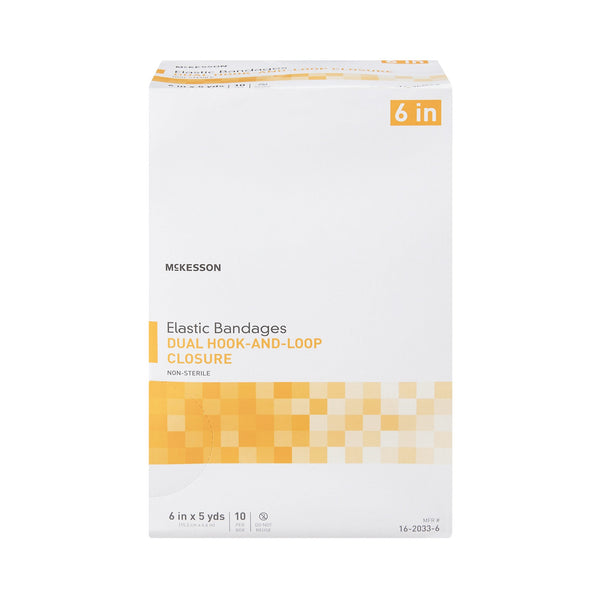 McKesson Elastic Bandage 6 Inch X 5 Yard Double Hook and Loop Closure Tan NonSterile Standard Compression (1086530_RL) 1/RL