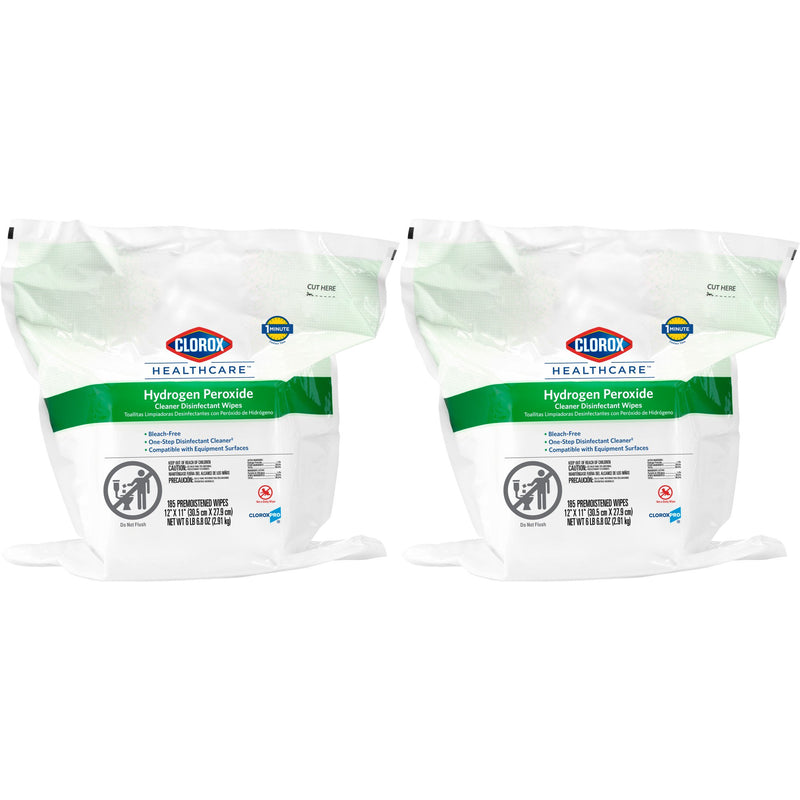 Clorox Healthcare® Surface Disinfectant Cleaner Premoistened Hydrogen Peroxide Based Manual Pull Wipe 185 Count Pouch Unscented NonSterile (800194_CT) 1/CT