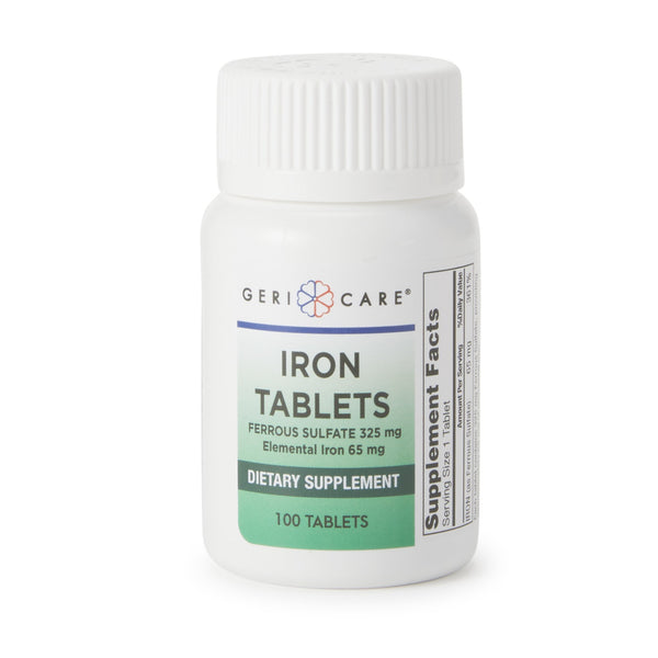 Geri-Care® Mineral Supplement Iron 325 mg Strength Tablet 100 per Bottle (555697_BT) 1/BT