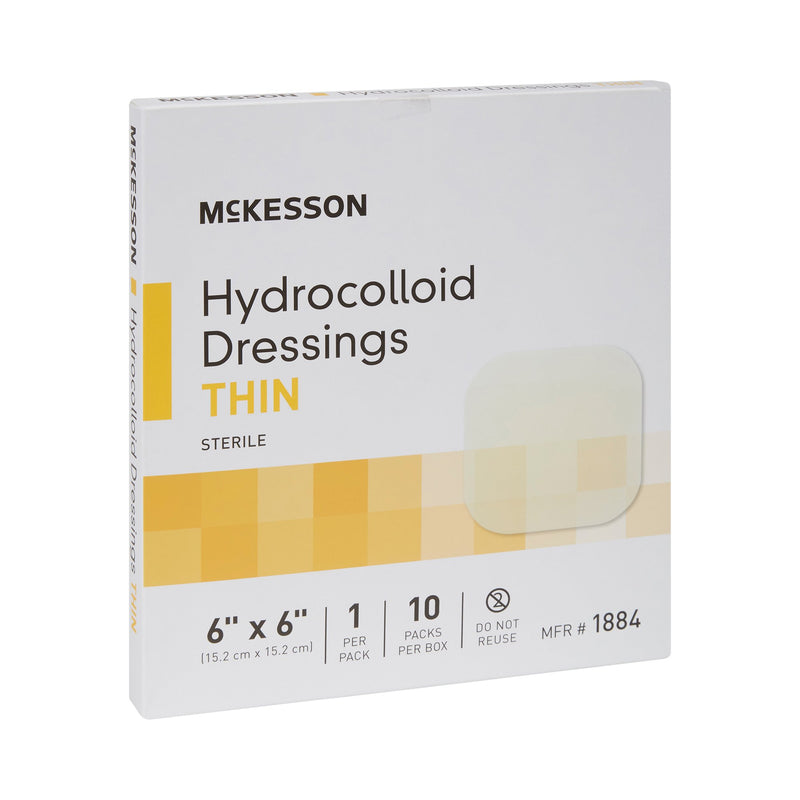 McKesson Thin Hydrocolloid Dressing Film Backing 6 X 6 Inch Square Hydrocolloid / Film (882983_EA) 1/EA