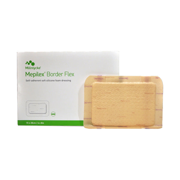 Mepilex® Border Flex Foam Dressing 6 X 8 Inch With Border Film Backing Silicone Adhesive Rectangle Sterile (1114382_CS) 50/CS