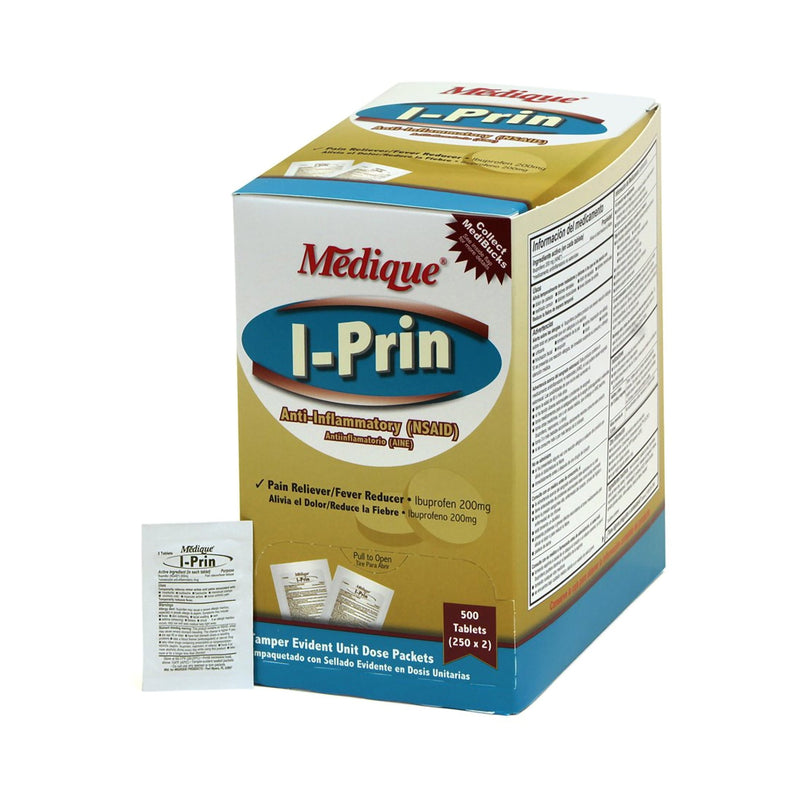 I-Prin Pain Relief 200 mg Strength Ibuprofen Tablet 250 per Box (260615_BX) 500/BX
