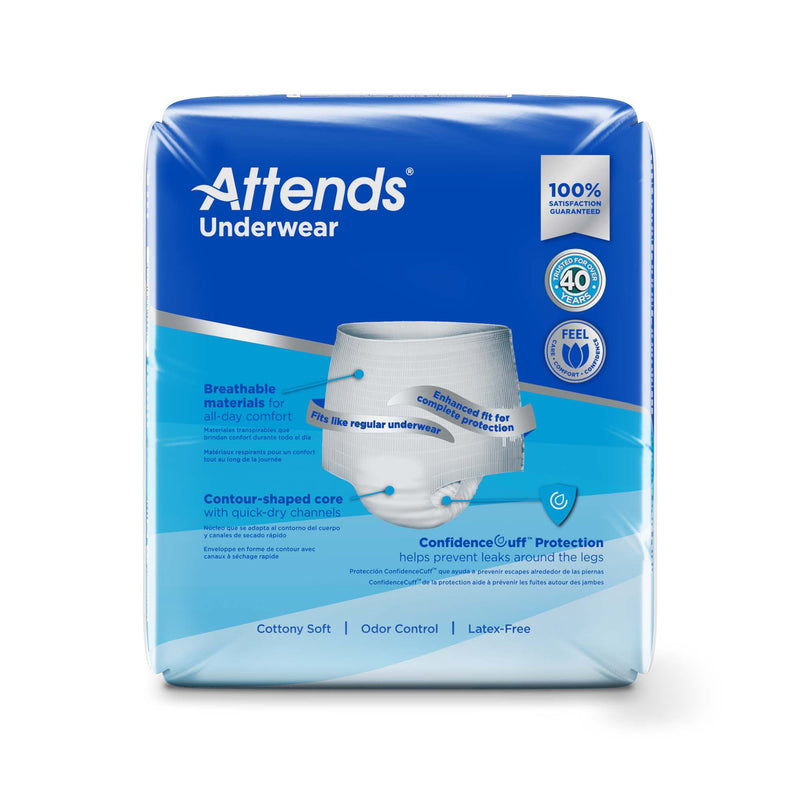 Attends® Unisex Adult Absorbent Underwear Pull On with Tear Away Seams X-Large Disposable Heavy Absorbency (461061_CS) 56/CS